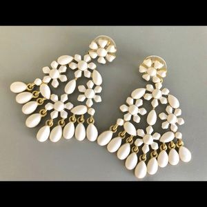J. Crew Factory White Enamel Statement Earrings
